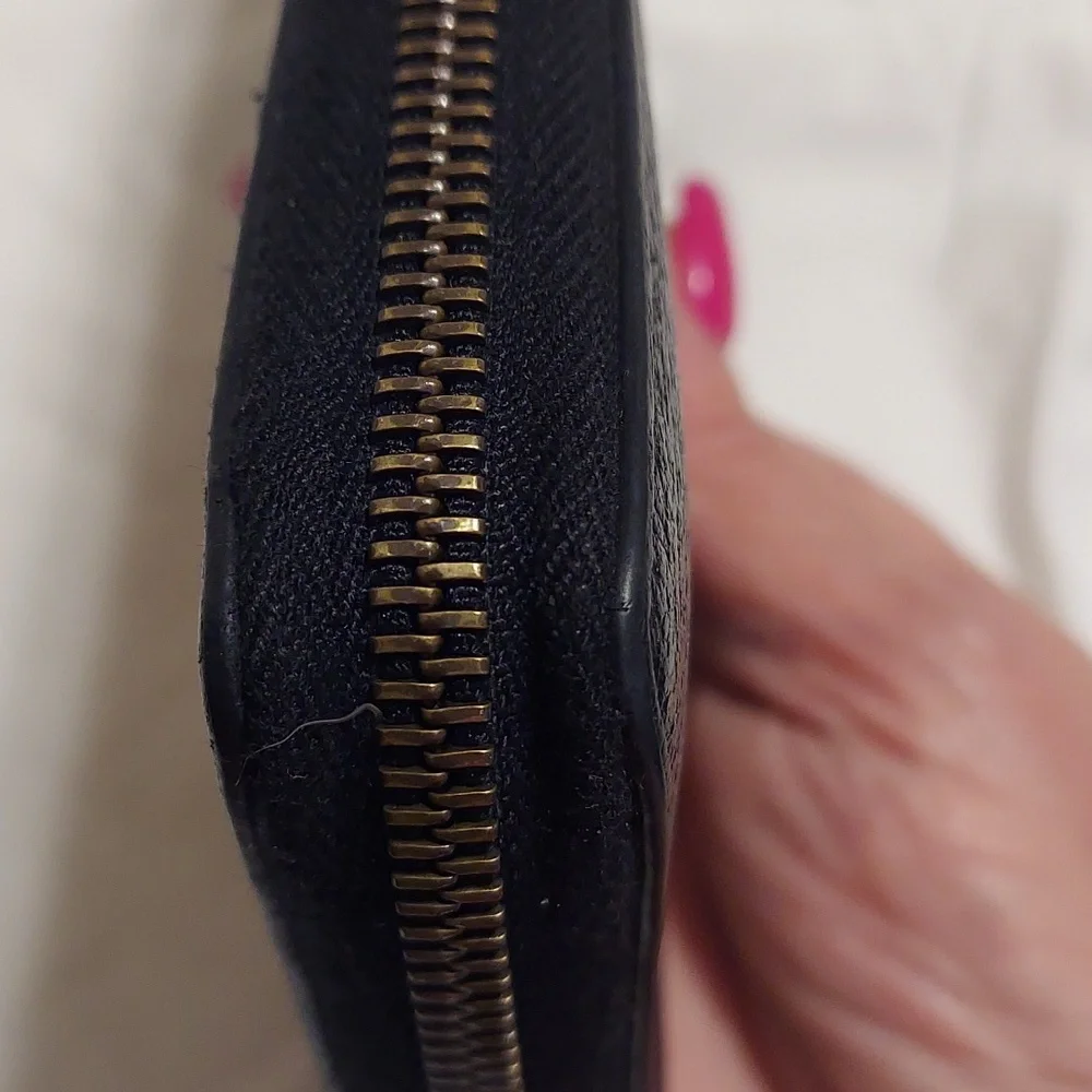 Gucci Marmont GG Zip Around Long Leather Zippy Wallet Black Gold - Picture 9 of 10